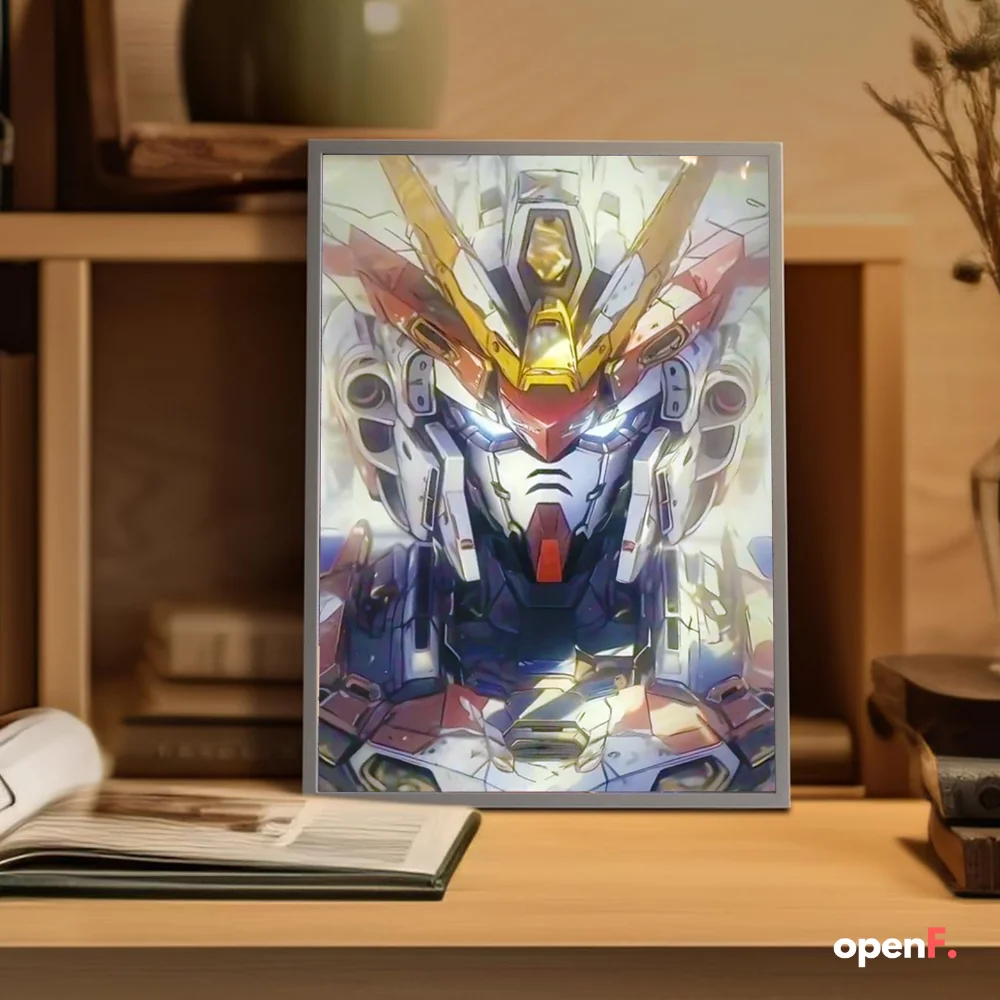 Lukisan cahaya mecha keren Anime LED, layar penuh HD colokan usb dekorasi ruang game lampu malam hadiah pribadi untuk pacar laki-laki