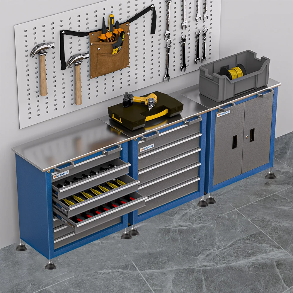 

Combination Tool Cabinet,3 Different Types of Tool Cabinets with Connecting Buckle:5-Drawer/7-Drawer/Double-Door Tool Cabinet