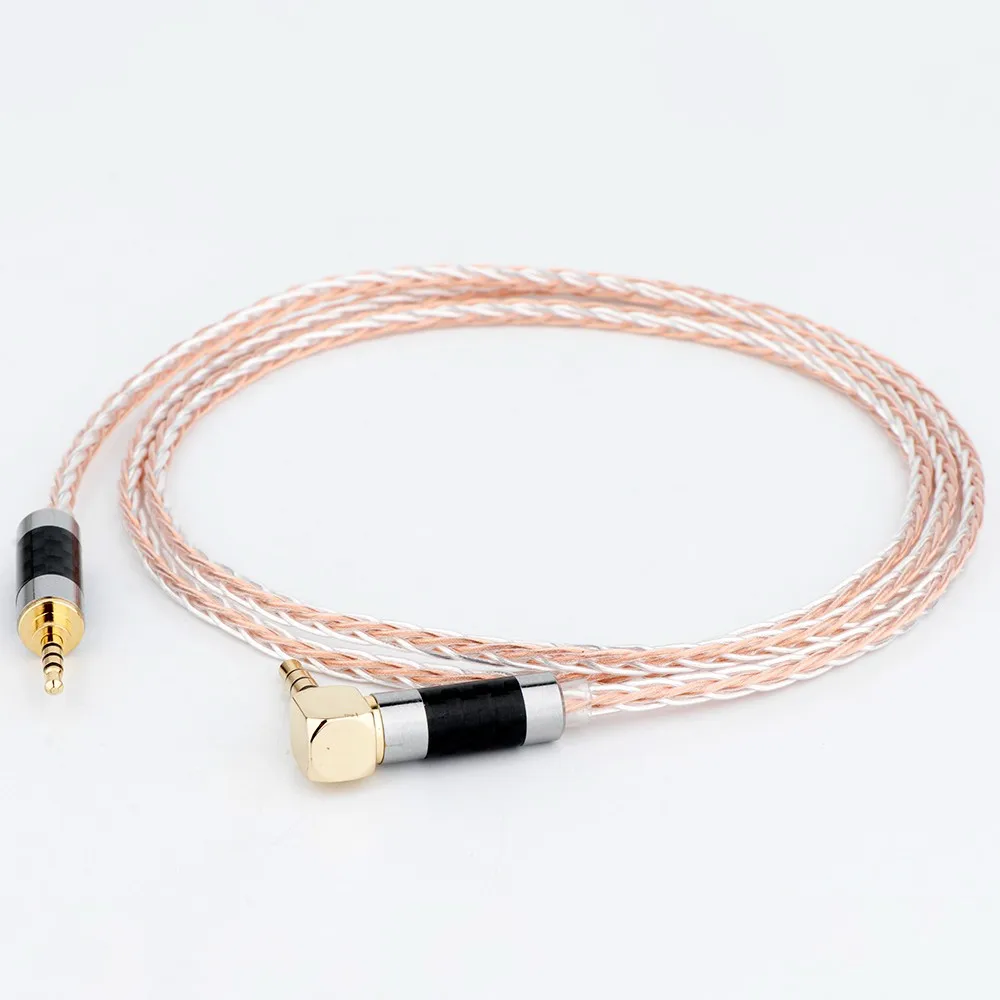 새로운 8 코어 OCC HIFI 2.5mm 직각 헤드폰 업그레이드 케이블, Fostex T60RP T20RP T40RPmkII T50RP 헤드폰용