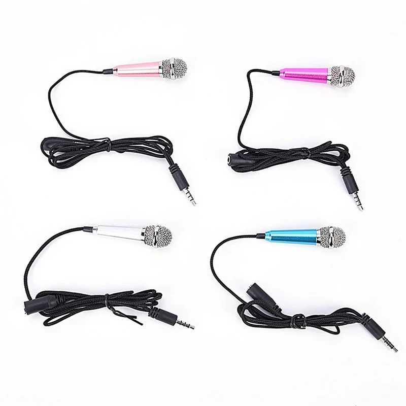 Mini 3.5mm Stereo Studio Metal Mic Karaoke 3.5MM Microphone KTV For Smart phones Laptop PC Desktop Handheld Audio Small Size mic