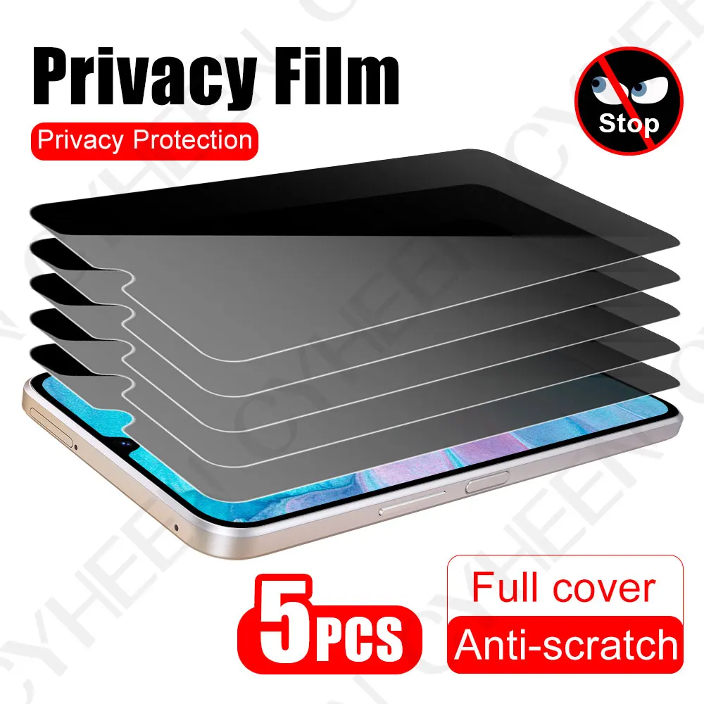 5Pcs Screen Protector Protective Film for Samsung A16/A06/A05/A15/A25 Tempered Privacy Glass Smartphone A35/A55/A04/A14/A34/A54