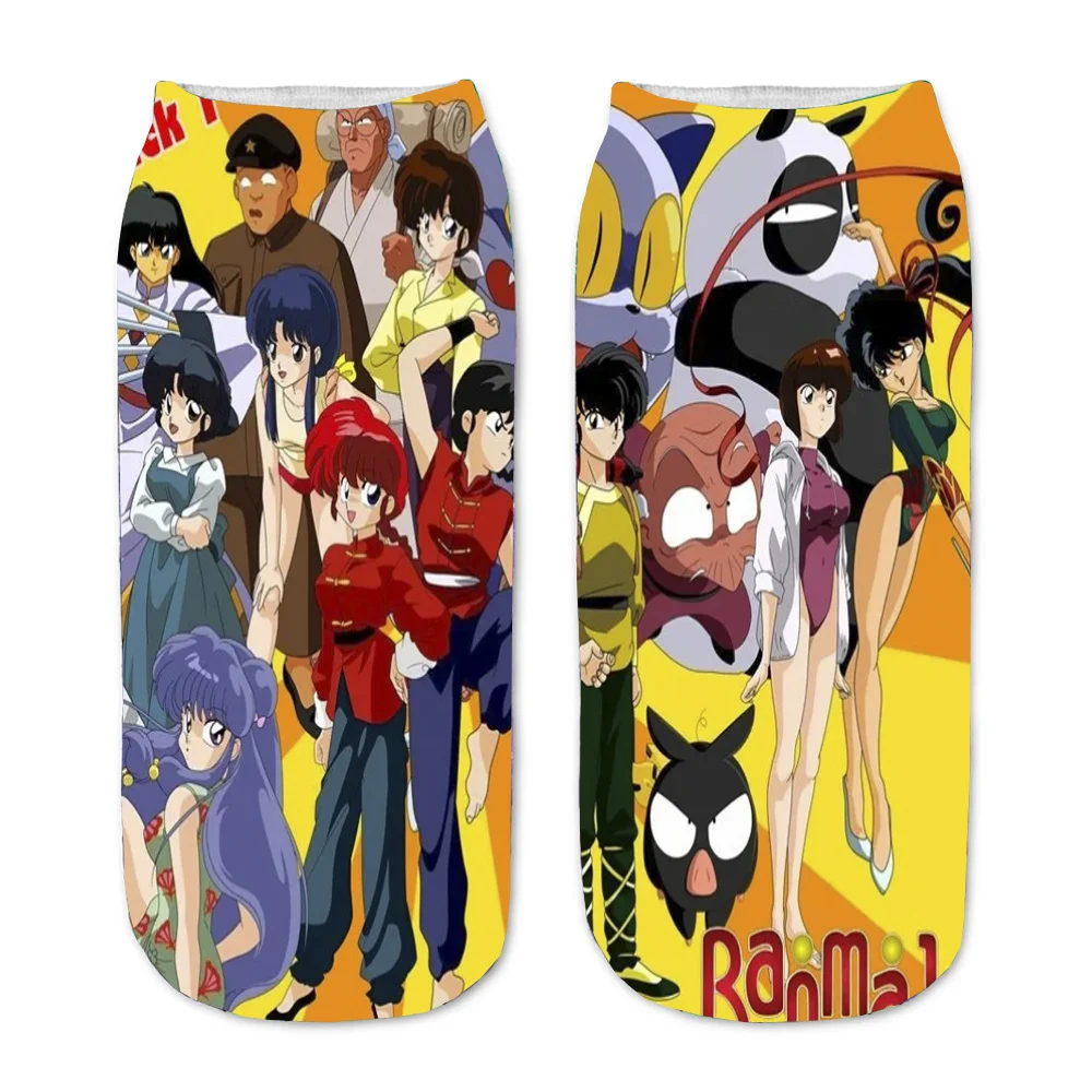 Men Women Socks Anime Ranma ½ 3D Printed Cartoon Straight Socks  Short Sock teenager Kawaii Party Gift  Ankle Sock