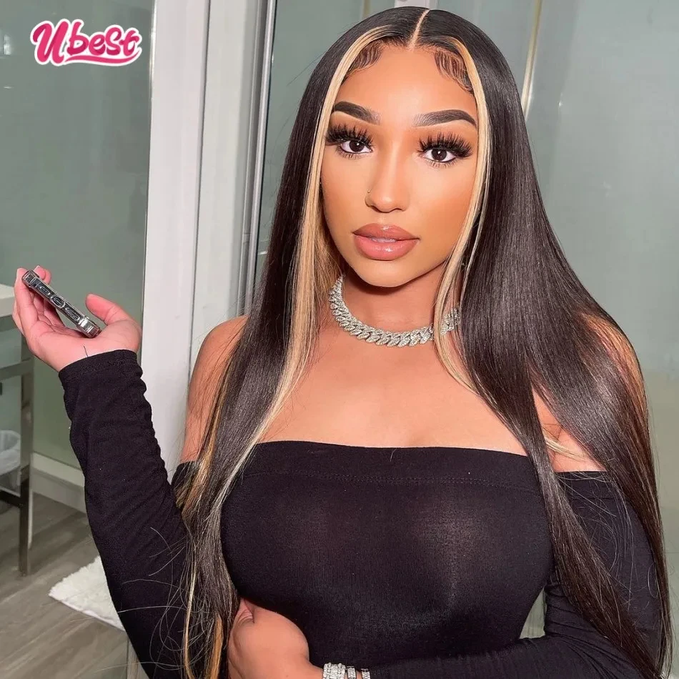 

1B Honey Blonde Colored 13X6 Straight Transparent Lace Front Wig 100％ Human Hair 200％ Density Brazilian Hair Lace Front Wigs