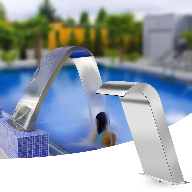 Water Curtain Swim Spa Pool Cascade Spillway Swimming Pool Stainless Steel Waterfall For Pool Spa Pond