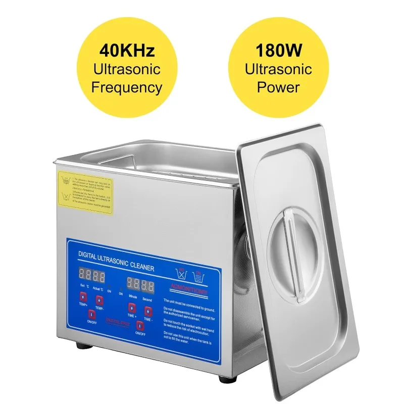 Ultrasonic Cleaner with Digital Timer & Heater,Professional Ultra Sonic Jewelry Cleaner, Stainless Steel Heated Cleaning Machine