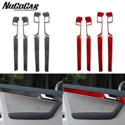 For Audi A3 S3 8P 2006 2007 Carbon Fiber Door Pull Handle Frame Panel Trim strip Car Interior Accessories Decorative Stickers