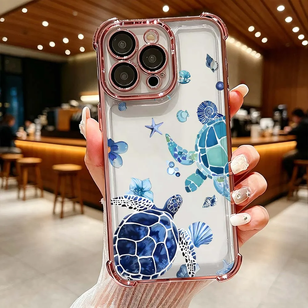 Marine Animals Illustration For iPhone 18 Pro Max 17 16 15 14 Pro Max 12 11 13 17 Plus Anti Drop Soft Cover Phone Case