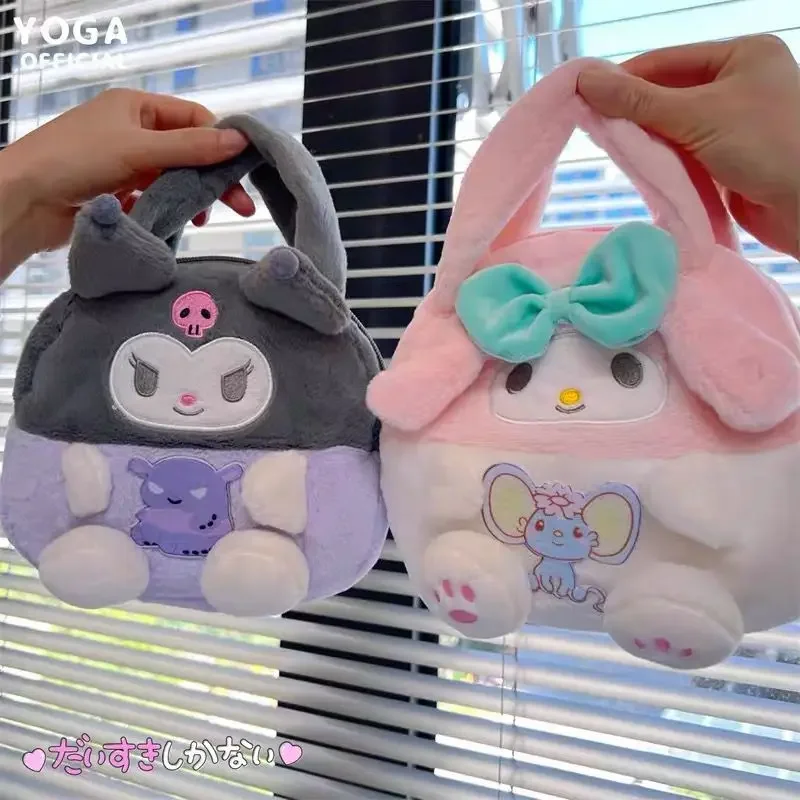 

Sanrio Kuromi Melody Cinnamoroll PomPomPuri Hello Kitty плюшевая сумка студенческая пушистая и пушистая сумка подарок на день рождения для девочки