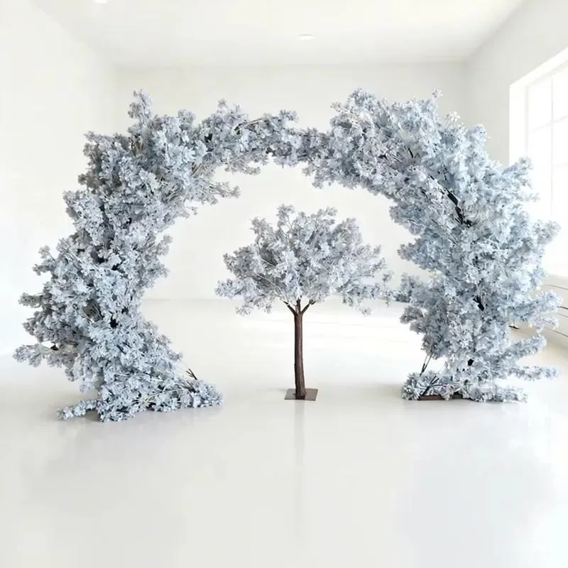 200cm Artificial Cherry Blossom Arch Wedding Decoration Stage Background Heart Shaped Fake Flower Props