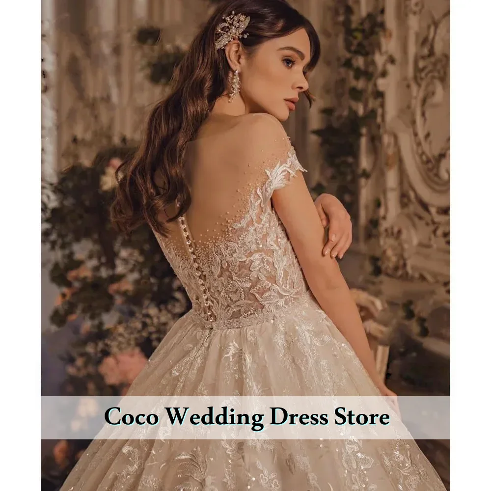 Customized Exquisite Sleeveless Wedding Dress Appliques Beading A-Line Princess Bride Gown Plus Size Vestido De Novia