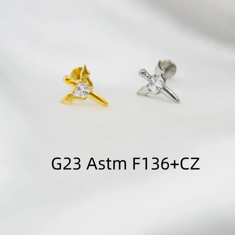 

Lot10pcs Body Jewelry 16G G23 Titanium Astm F136 Arrow CZ Lip Labret Bar Ear Helix Tragus Rook Bar Piercing Jewelry New Shine