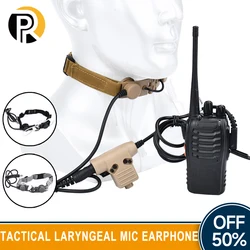 Wadsn-microfone para airsoft garganta tática, microfone para caça, fone de ouvido adequado para kenwood u94, com ptt neckband portátil