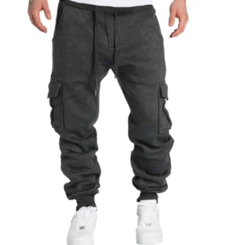 

Classic Design Multi Flap Pockets Cargo Pants,Men's Loose Fit Drawstring Harem Cargo Jogger Pants oversized pants men and women