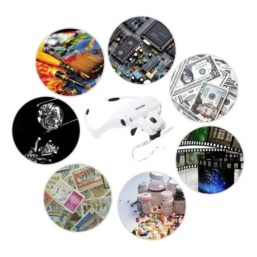 Imagen 2 del producto Lámparas de tatuaje LED, lupa para diadema, accesorios de microblading de vidrio para maquillaje permanente, 1 Uds.