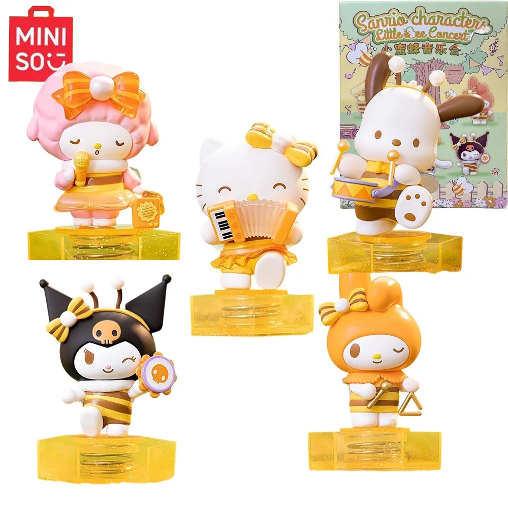 

MINISO Sanrio Bee Concert Series Blind Box Decorative Anime Figure Toys Doll Cinnamoroll Kuromi Birthday Gift