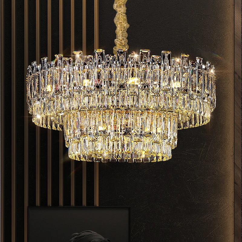 

2024 New Atmospheric Living Room Main Lamp Light Luxury Crystal Chandelier Modern Simple Dining Room Dining Room Lamp Bedroom