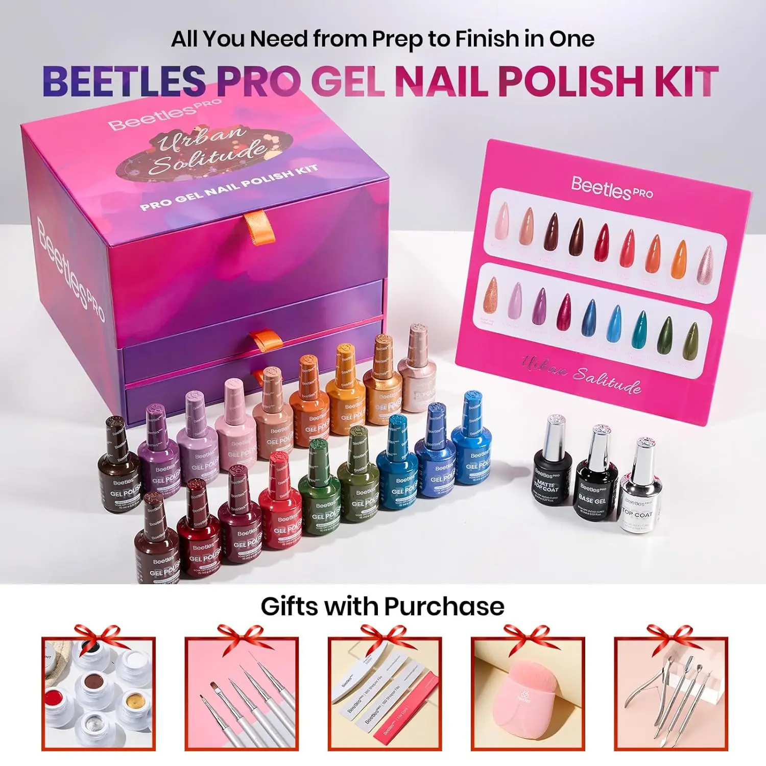 Kit de esmalte de gel profesional, juego de salón de 18 colores con abrigos básicos y superiores, herramientas para decoración de uñas, lámpara UV necesaria