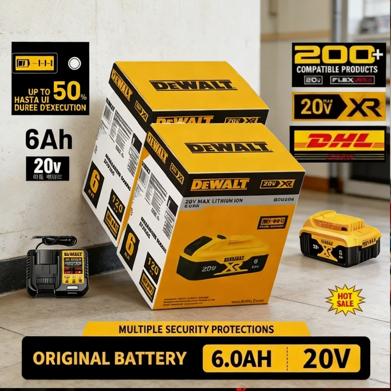 

New 100% Original 6Ah 20V Original Dewalt Power Tool Battery DCB206 DCB206 20V Battery DCB205 DCB200