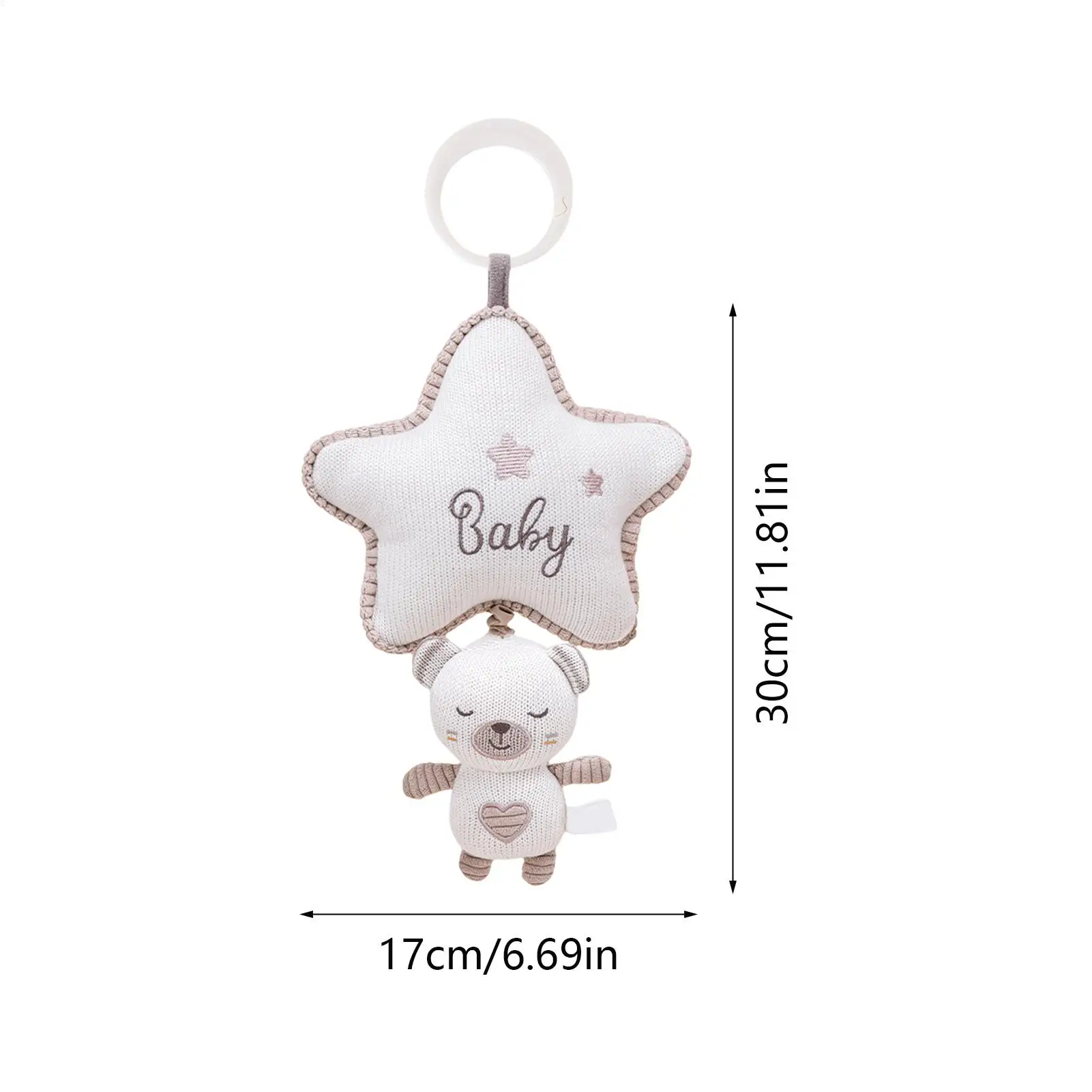 Baby Musical Toy Musical Rattle Baby Hangable Bunny Cute Bunny Doll With Music Box Yarn Knitting Art For Bassinet Cribs Pram Car