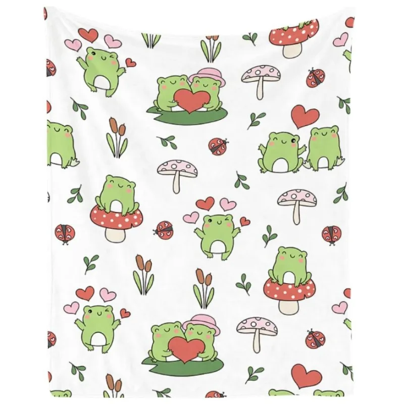 Cute Frog Blanket for Adults and Kids, Super Soft Flannel Blanket, Cozy Plush Throw Blanket for Sofa Bed Gift