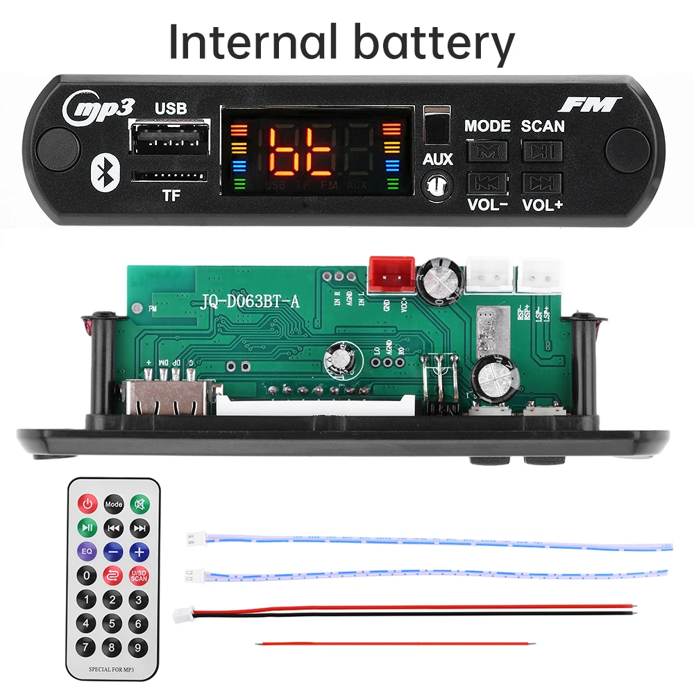 12V 18V 26V Amplifier MP3 Player Decoder Board 80W Wireless Bluetooth 5.0 Car Audio USB TF FM Radio Recording Call For Speaker