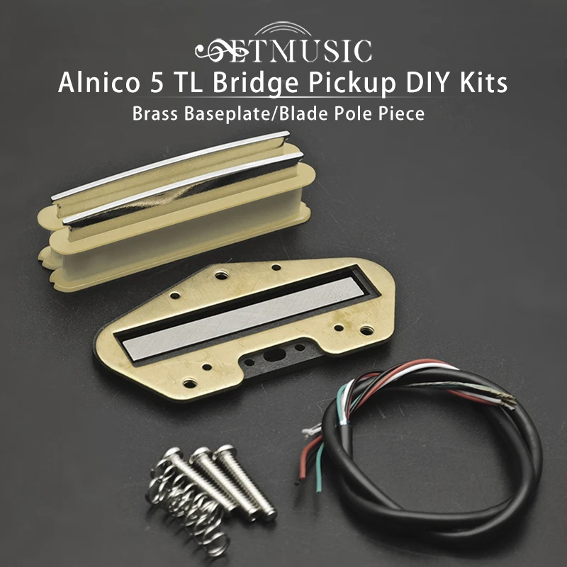 [Pickup DIY Kits] Alnico 2/5 TL Bridge Humbucker Pickup Kits- Plastic Bobbin/ Blade Pole Piece/Fiber/Brass Base for TL Guitar