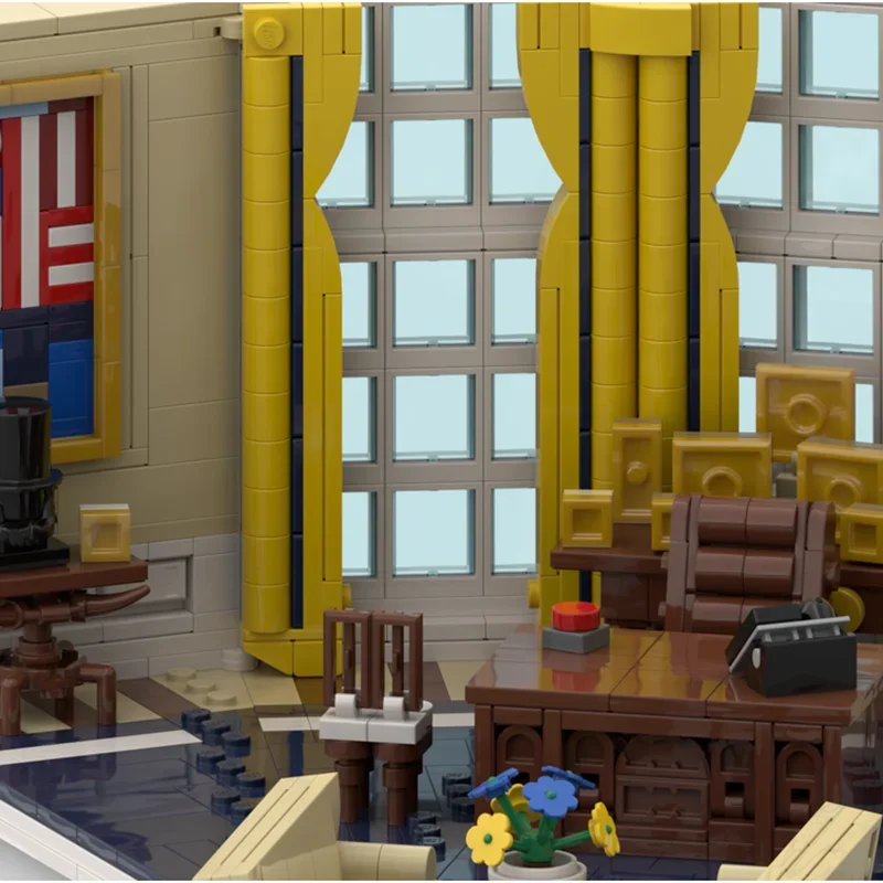 Modelo Street View Moc, bloque de construcción Modular ovalado, modelo de oficina, tecnología de ladrillo, montaje DIY, juguete de construcción, regalos de vacaciones