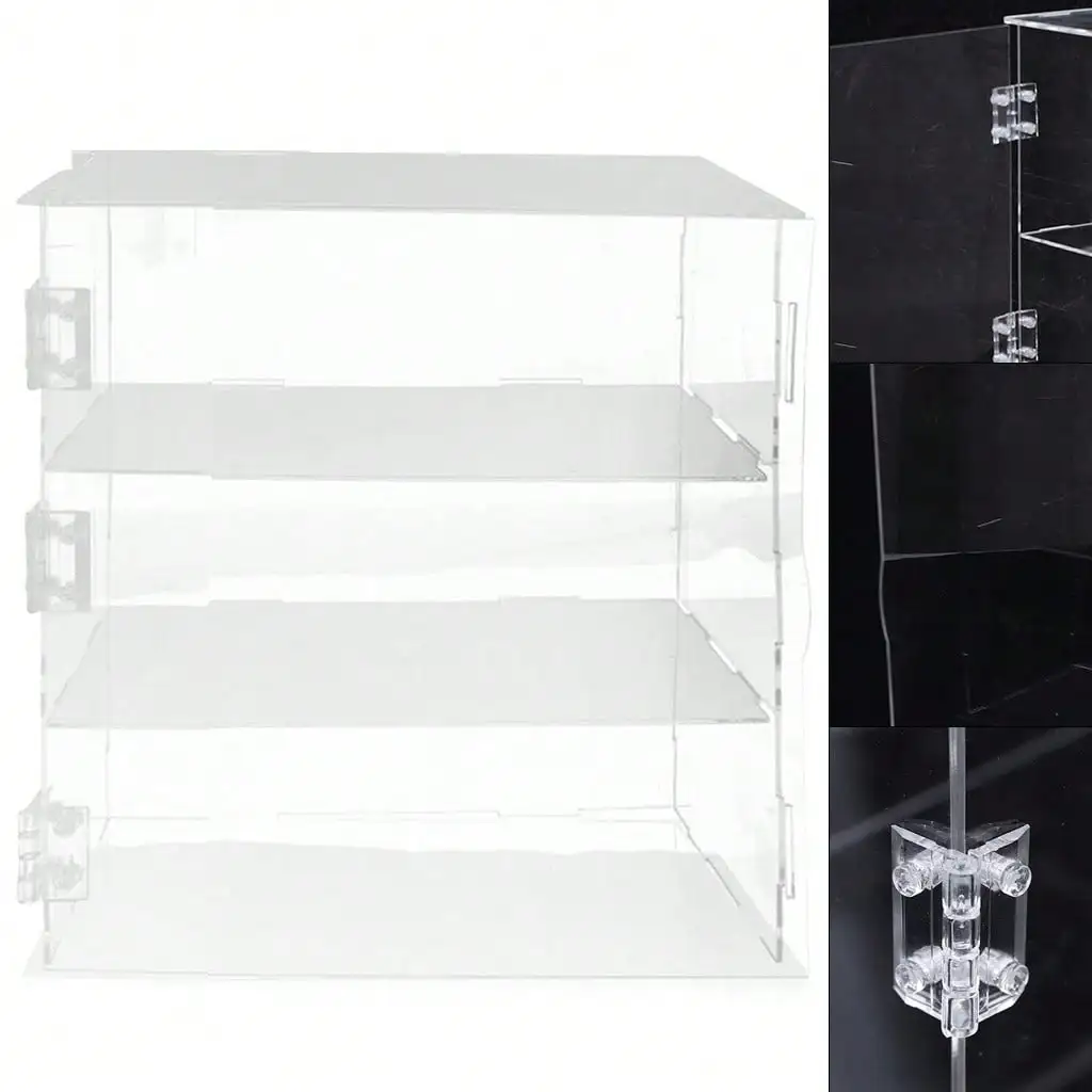 Acrylic Display Case Clear For 3Tier Dustproof Toy Showcase Holder Display Shelf