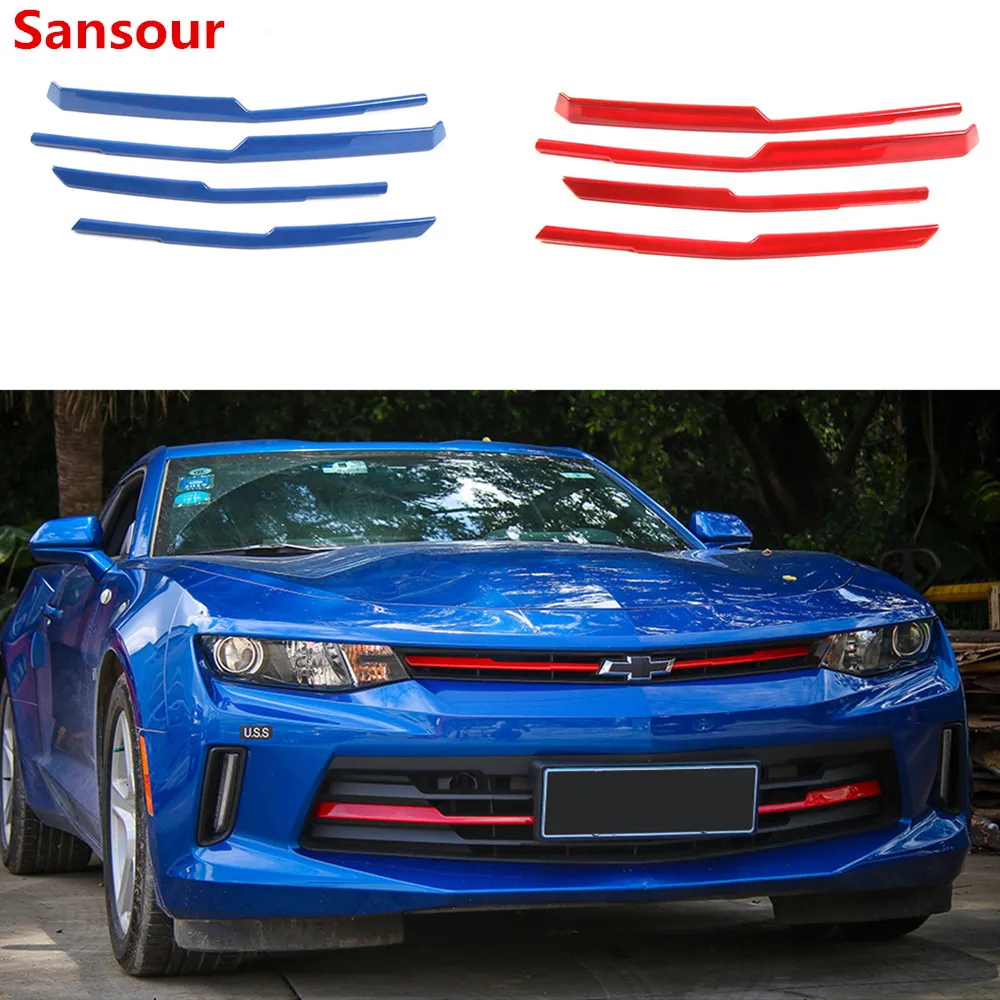 

Sansour Car Exterior Front Grille Cover Decoration Trim ABS Stickers for Chevrolet Camaro 2017 Up Car Accessories Styling