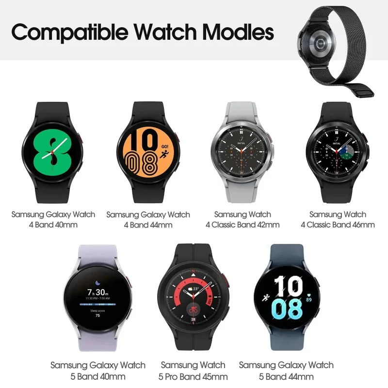 حزام معدني لساعة سامسونج جالاكسي 7 6 5 4 44 مللي متر 40 مللي متر سوار معصم مغناطيسي مريح ساعة جالاكسي 5 برو/6-4 ملحقات كلاسيكية #5