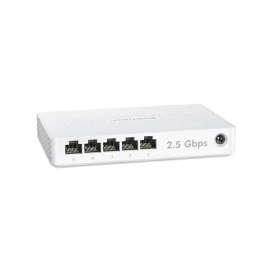 5 Port 2.5GB Switch, Unmanaged Ethernet Switch for Game Console, PC, NAS, etc. 2.5 Gigabit Network Switch Fanless Plug and Play