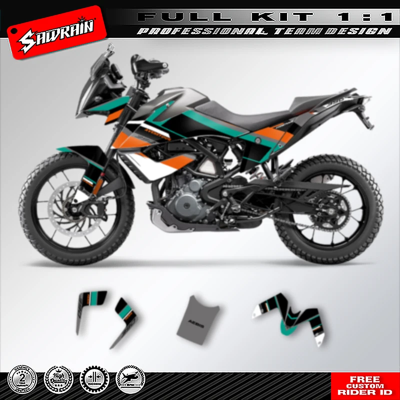 

Sawrain Motorcycle Graphics Backgrounds Decals Stickers Kit Number Name Custom For KTM ADV 390 2020 2021 2022 001