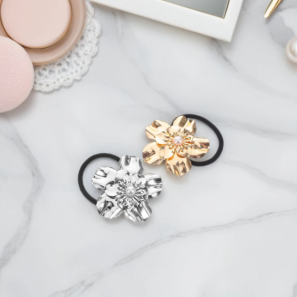 

4pcs Hair Ropes Geometric Clamps Gothic Ponytail Circles Korean Round Accessories Durable Lightweight Scrunchies Women Hair