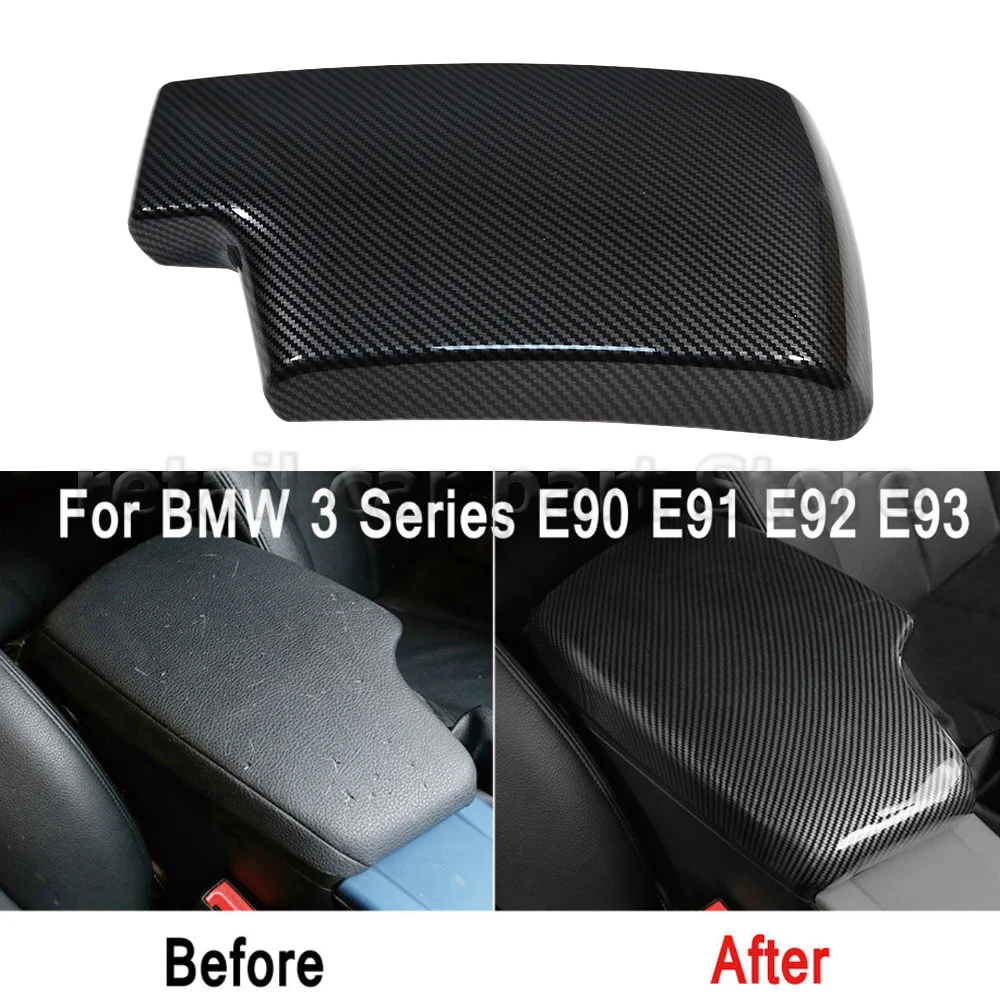 

For BMW 3 Series E90/E91/E92/E93 2006-2012 LHD Carbon Fiber Style Car Armrest Cover Center Console Pad
