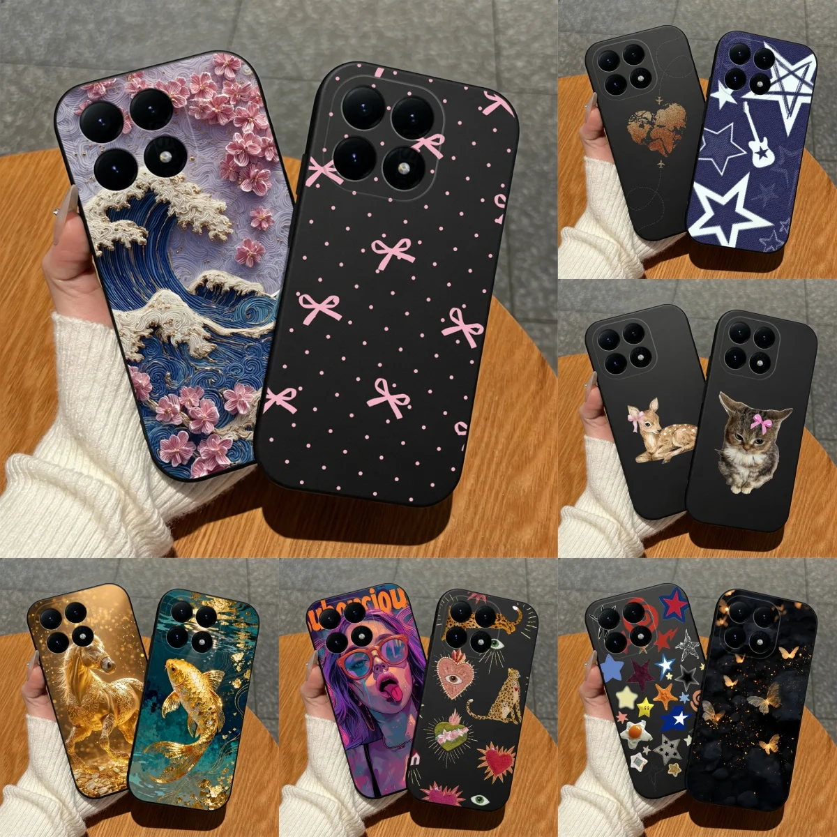 Funda para Xiaomi 15T 15T Pro 14T 14T Pro, diseño de pez dorado pintado al óleo, protección total, protector de teléfono mate para Xiaomi 15T 14T Pro Coque