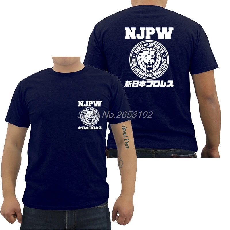 Hot Sale Fashion Njpw New Japan Pro Wrestling Puroresu Lion Logo T-shirt Men Cotton T Shirt Hip Hop Tees Top Harajuku Streetwear