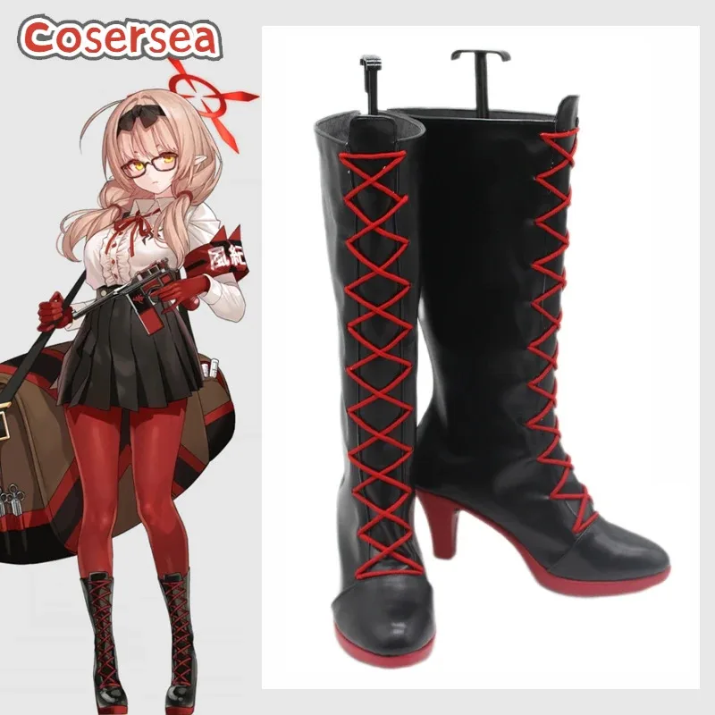 

Cosersea Хиноиami Chinatsu Обувь для косплея Синий Архив Хиноими Chinatsu Хэллоуин Вечеринка Черные ботинки для косплея из искусственной кожи на высоком каблуке