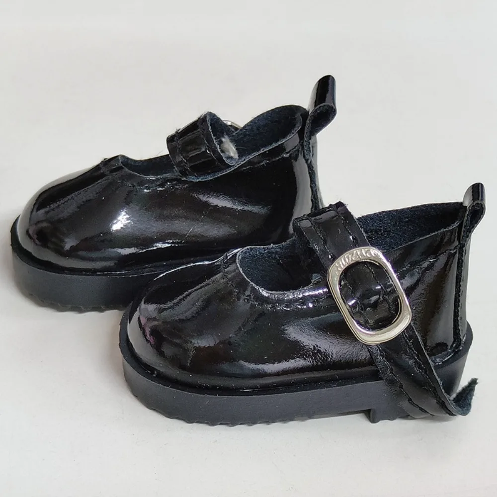 Mini Flat Bottomed Toy Shoes Bottomed Glossy Leather Leather Shoes DIY 4.7cm X 2.5cm Doll Shoes 1/6 Point Doll