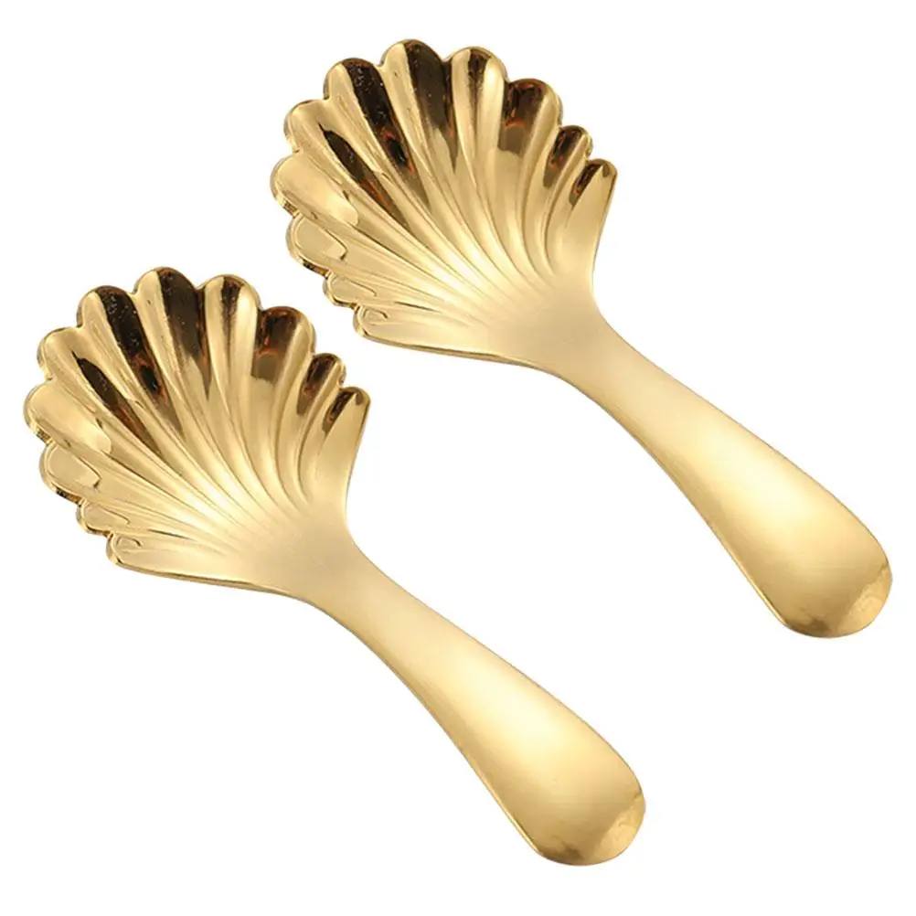 

2 Pcs Mixing Spoon Stainless Steel Teaspoon Coffee Teaspoons 304 Serving Compact Scoop