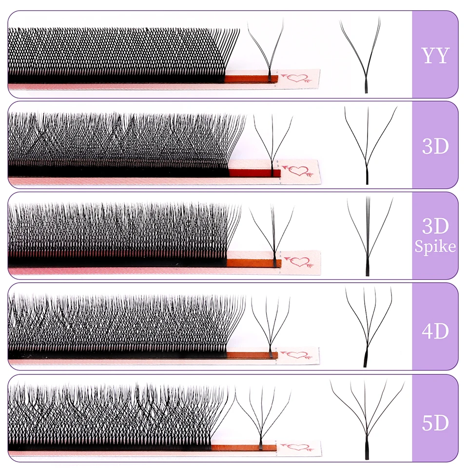 Extensiones de pestañas AGUUD YY ultrafinas 2D Y pestañas prefabricadas volumen ruso malla entrecruzada pestañas individuales punta única 2D Y