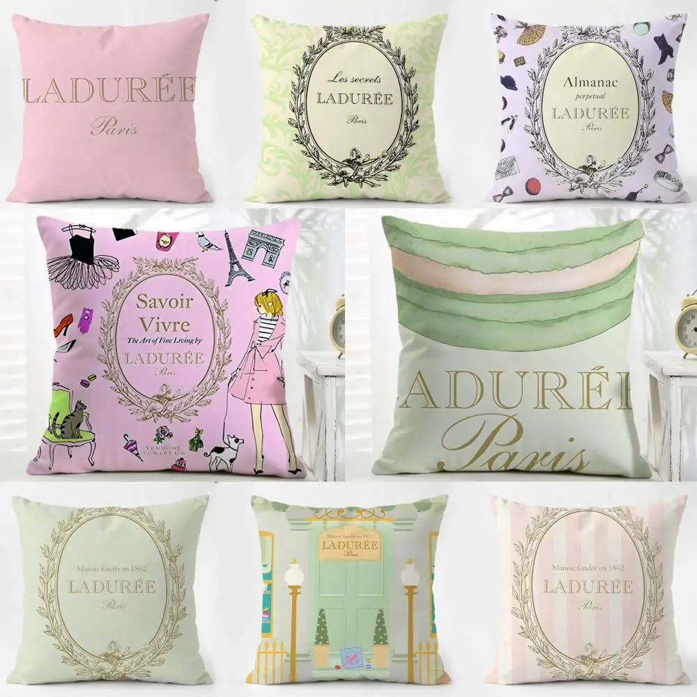 Funda de cojín L-Laduree de lino lavable, suave y elegante, con diseño de macarons, para decoración diaria del sofá, cama o habitación del hogar.
