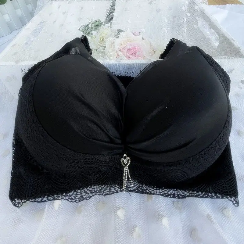 Thickened and extra thick 12CM small chest gathered bra without steel ring, bra with side breasts and sexy underwear