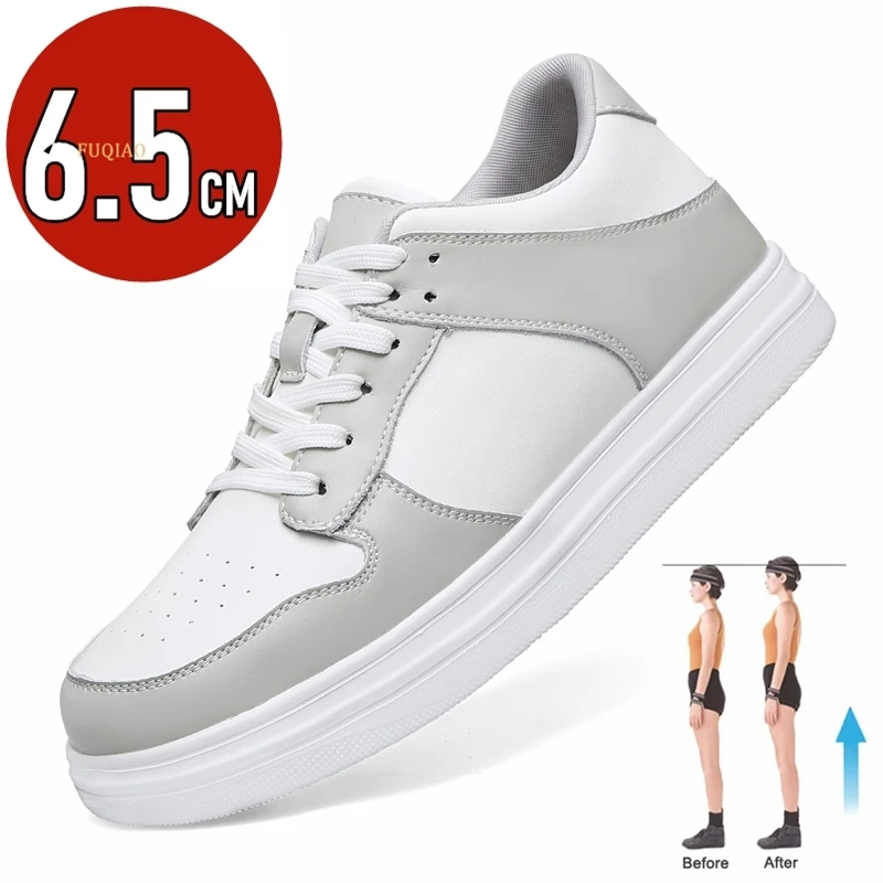 6,5 cm hoogte toenemende schoenen unisex paar casual liftschoenen lichtgewicht comfort ademende onzichtbare lift sneakers voor heren