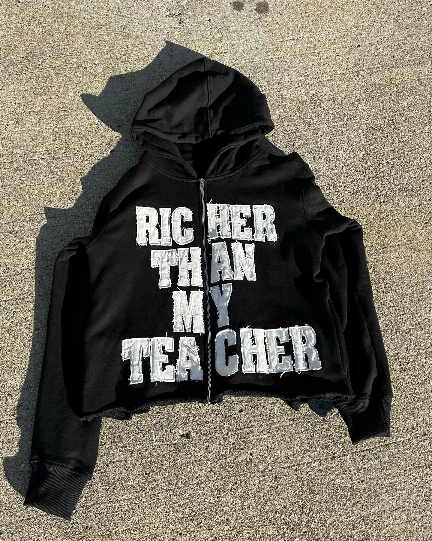 Y2k Retro Trendy Letter Embroidery Loose Hoodies High Street