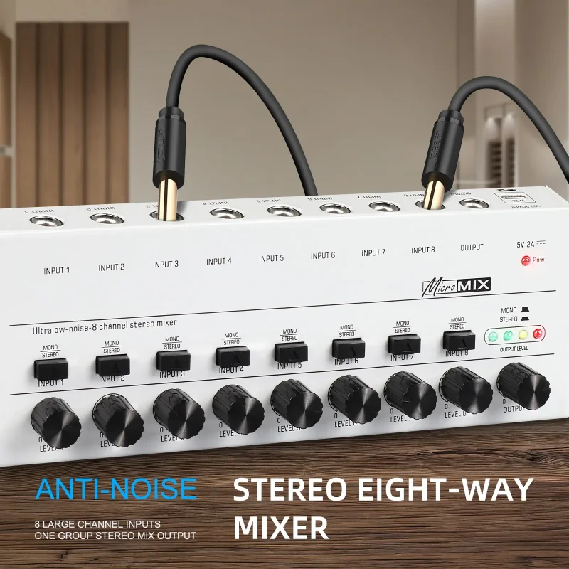 GAX-MX6 Mixer kekuatan Audio 6 kanal, Mixer Profesional 6 saluran Ultra Audio mikrofon kartu suara eksternal, antarmuka suara