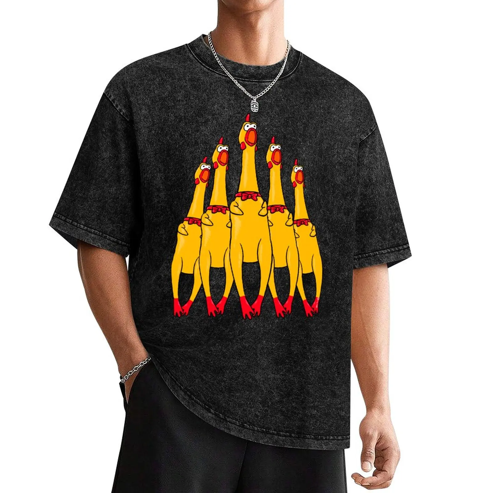 

Rubber Screaming Chicken T-Shirt man t shirt valentines clothes gifts for boyfriend fitted t shirts for men