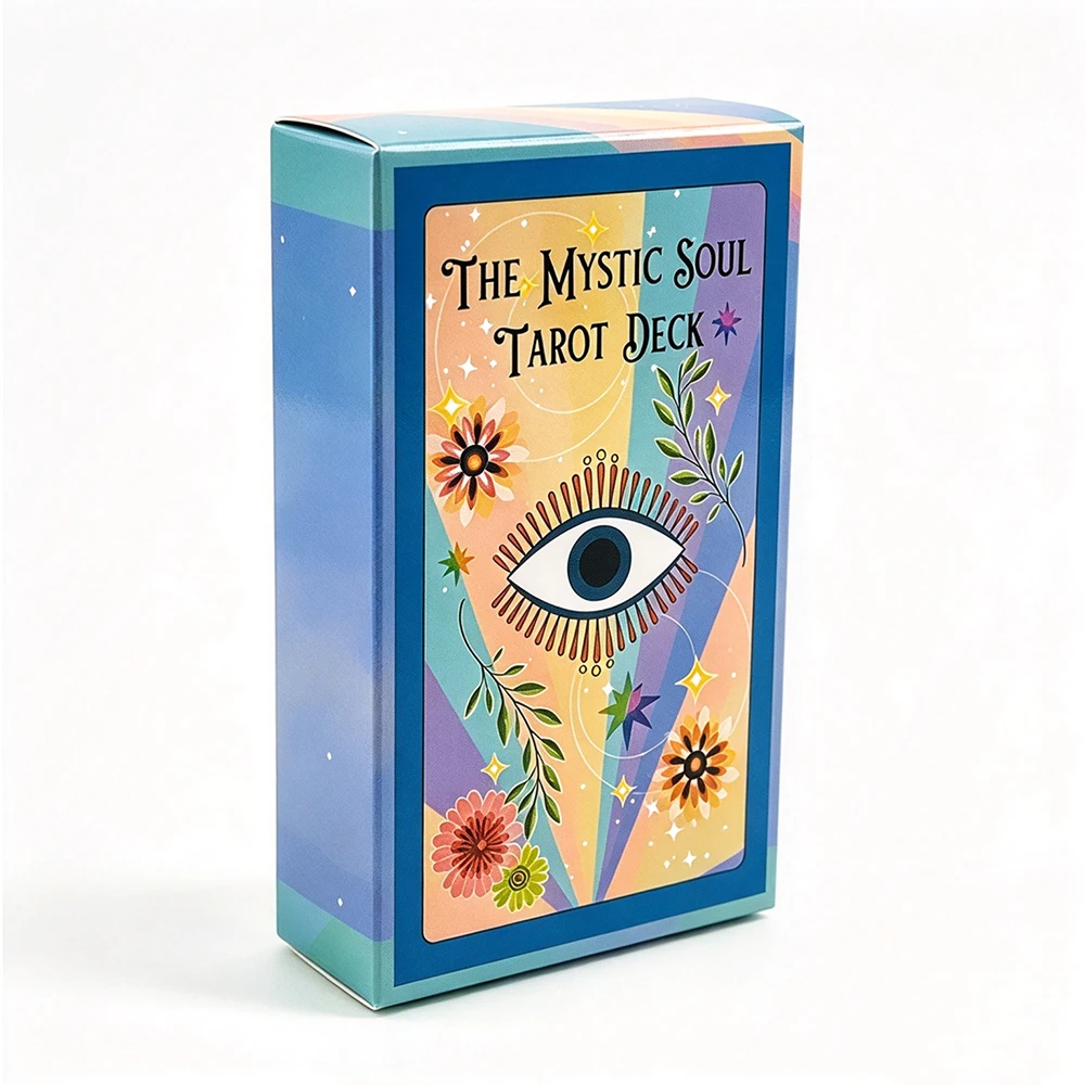 The Mystic Soul Tarot Deck 78 Cards Boho Evil Eye Tarot Cards Fate Divination Board Game for Beginners Meditation Reading Cards