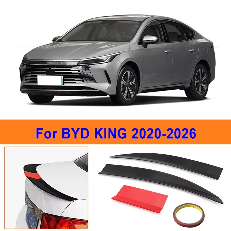 

For BYD KING 2020-2026 3-Section ABS Rear Trunk Spoiler 115-125cm Adjustable Sports Decor Top Wing Car Exterior Parts