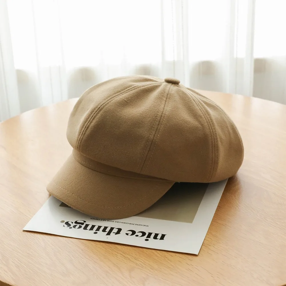 

Fashion Duck Tongue Retro Berets Hat Octagonal JK Vintage Newsboy Cap Solid Color Y2k Painter Cap Female