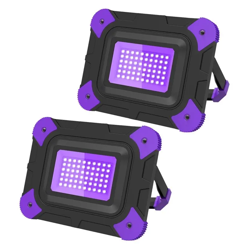 【festival】lampe-noire-rechargeable-pour-l'exterieur-pour-fete-lumineuse-peche-projecteur-ultraviolet-sans-fil-2-pieces